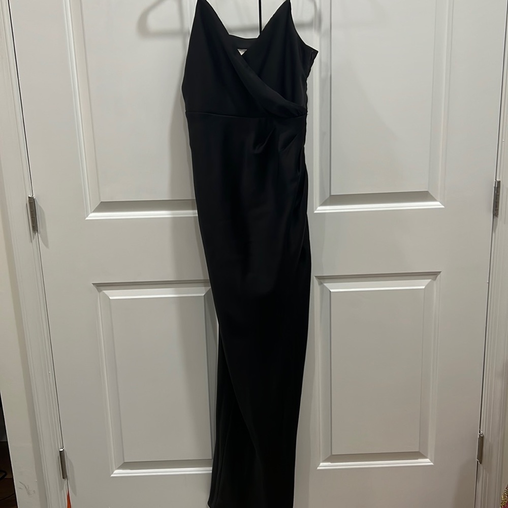 Bhldn Freya Black Satin Bridesmaid Dress - Picture 3 of 5